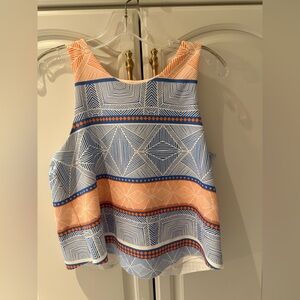 TOWNSEN Geometric Tank Top - Blue and Peach